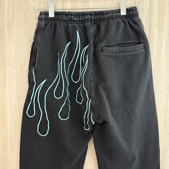 Culture Kings Loiter Track Pants Womens XS Jogger Streetwear Flames Heavyweight - Picture 11 of 16